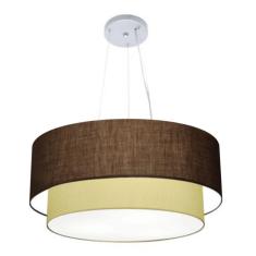 Imagem de Lustre Duplo Cilíndrico Md-4370 55X50cm Bivolt Café Bege