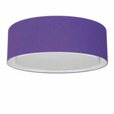 Imagem de Plafon Cilíndrico Duplo Md-3038 Tecido 80X30cm Bivolt Roxo