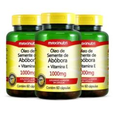 Imagem de Kit 3 Óleo Semente De Abóbora + Vitamina E 60 Cáps Maxinutri