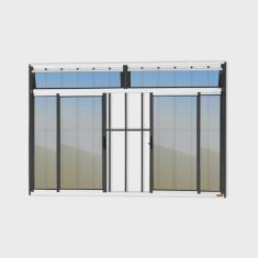 Imagem de Janela Plus 4 Folhas com Bandeira e Grade Vidro Reflex 100cm x 120cm Brimak