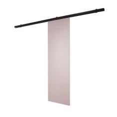 Imagem de Porta De Correr Branco Prime Com Kit Alumínio Preto - 210x60
