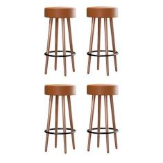 Imagem de Kit 4 Banquetas Berlin 70cm material sintético - Salaone, Amarula