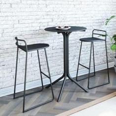 Imagem de Banqueta Alta para Sala de Jantar Salvador Proa Preto Fosco