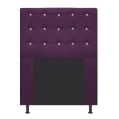 Imagem de Cabeceira Estofada Dama 100 Cm Solteiro Com Strass Suede Roxo - Adj Decor