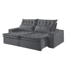 Imagem de Sofá 2 Lugares Retrátil E Reclinável Martins M-118 Veludo Grafite