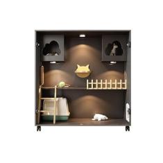 Imagem de Casa de gato gaiola de gato casa de gato casa interior casa de gato panorâmica armário de gato espaço ninho de gato gatil madeira gaiola de gato armário de casa de gato (cor: 120x120x60cm-A)