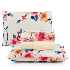 Imagem de Jogo De Lençol Queen 200 Fios Estampado 04 Peças Felicità - Ravatex Ca