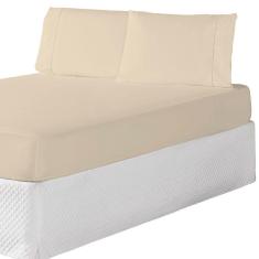 Imagem de Jogo De Lençol Solteiro 2 Peças Laura 100% Poliéster 200 Fios Cor: cáqui