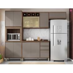 Imagem de Cozinha Completa Yara Vanilla e Graff c/ Vidro Reflecta - Armário Linh