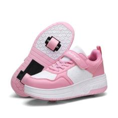 Imagem de HOVERKICKES Tênis de skate LED para crianças, meninos, meninas, com rodas destacáveis, recarregáveis, piscantes, Rosa-mst, 16