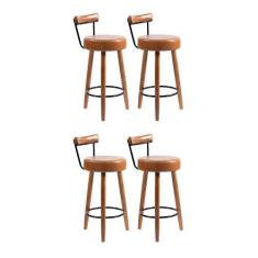 Imagem de Kit 4 Banquetas Nápoles 89cm material sintético - Salaone, Amarula