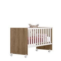 Imagem de Berço Reto Infantil Encanto Feliz com Mosquiteiro e Rodízios - ÉdeCasa