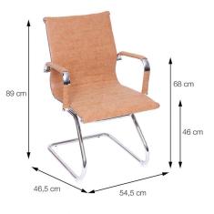 Imagem de Cadeira Para Escritório Retrô Baixa Fixa Corino 3301 Or Design Caramelo