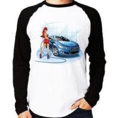 Imagem de Camiseta Raglan Lava Jato Garota Manga Longa - Foca Na Moda