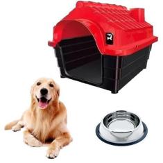 Imagem de Casinha Plástica Pet P/ Cães N4 + Comedouro Chalesco 150ml - Mecpet