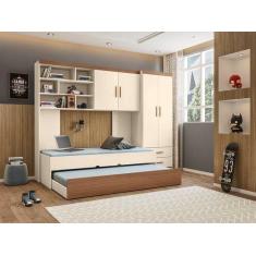 Imagem de Jogo de Quarto Chiara com Modulo Aereo, Guarda Roupa 2 Portas e Cama c