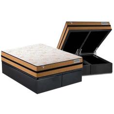 Imagem de Conjunto Box Baú Queen: Colchão Molas Plumatex MasterPocket Ensacadas Smart Milano + Base CRC Suede Gray(158x198)