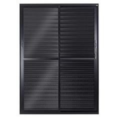 Imagem de Porta Balcão Veneziana 3 Folhas Móveis Central Topsul 210x150cm Esquadrisul Preto