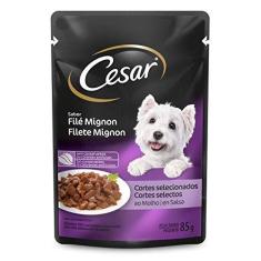 Imagem de Ração Úmida Para Cachorros Cesar Sachê Cortes Selecionados Filé Mignon Adultos 85g