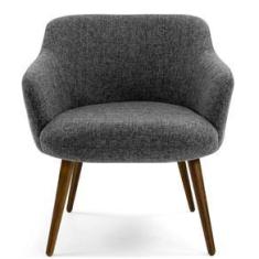 Imagem de Kit 02 Poltronas Decorativa Pés Palito Jade D02 Linho Chumbo C-469 - Lyam Decor