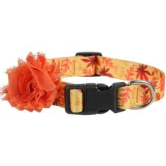 Imagem de Coleira de outono para cães com flor destacada, pingentes de coleira de cachorro para meninas de outono