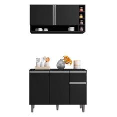 Imagem de Kit De Cozinha Vanessa Balcão Com Tampo Mdp E Aéreo - Ajl Móveis