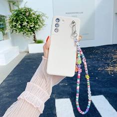 Imagem de Cadeia de contas pendentes de letras para Samsung Galaxy A51 A52 A71 A50 A72 A42 A32 A22 5G A12 A31 A30S A20 S21 Ultra S20 FE S10 Plus, Branco, Para S10 Lite (A91)