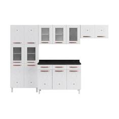 Imagem de Cozinha de Aço Completa com Balcão Regina Multimóveis Glass Cr6141 Branco