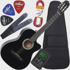 Imagem de Kit Violão Eletroacústico Flat Tampo Linden Sf14 Giannini