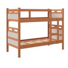 Imagem de Beliche Vira Duas Camas Solteiro Jaspe MDF Cor:Nature/OFF