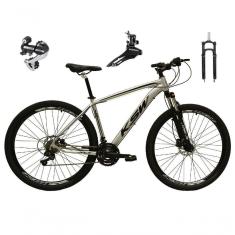 Imagem de Bicicleta Aro 29 Ksw Xlt 24v Câmbio Shimano Acera K7 Garfo Trava Freio A Disco - Prata Tam.17