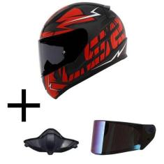 Imagem de Capacete LS2 FF353 Rapid Cromo Preto e Vermelho Mais Viseira Camaleão 