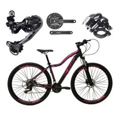 Imagem de Bicicleta Aro 29 Ksw Mwza Feminina Alumínio Câmbio Traseiro Shimano Deore e Altus 27v Freio Hidráulico Garfo Com Trava - Preto/Rosa