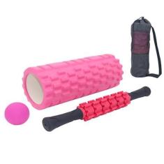 Imagem de Rolo massagem liberação miofascial 5x1 foam roller com bastão massagem