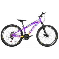 Imagem de Bicicleta Aro 26 Viking Tuff X25 24v Freios Hidráulicos, Roxo, Laranja
