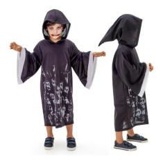 Imagem de Fantasia Túnica Fantasma Com Capuz Infantil Halloween - Anjo Fantasias