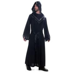 Imagem de Fantasia Halloween Feiticeiro Adulto Bruxo Mago Masculino