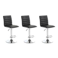Imagem de Conjunto com 3 Banquetas Giratórias Marilyn Preto