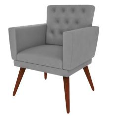 Imagem de Poltrona Decorativa Pés Palito Nina Encosto Estilo Capitonê  - DS Móveis