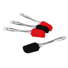 Imagem de Kit 4 Espátula De Silicone Cabo Plástico Cozinha Fritura