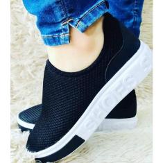 Imagem de Calce Facil Tenis Casual Feminino E Masculino Tenis  Tela Sola Alta Sl