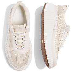 Imagem de AOSPHIRAYLIAN Tênis plataforma feminino com cadarço, bico redondo, confortável, plataforma, casual, moderno, grosso, tênis de corrida e caminhada, Apricot Updated, 38