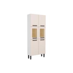 Imagem de Paneleiro De Cozinha Origens 7039 6 Portas (2 Vidro) 80cm Branco/areia - Bertolini