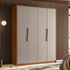 Imagem de Guarda Roupa Casal Attore Ambiente 4 Portas Nogueira Nude Prime Tx Dem