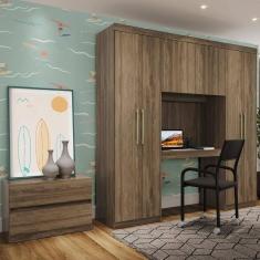 Imagem de Guarda Roupa Infantil 6 Portas 2 Gavetas C/ Escrivaninha