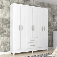 Imagem de Guarda Roupa Casal 6 Portas 2 Gavetas Brasilia Atualle Móveis Branco
