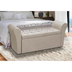 Imagem de Baú Recamier Para Cama Box Quarto Madeira Estofado Casal - D'julia