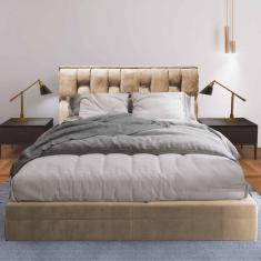 Imagem de Cabeceira Cama Box Cherie Suede Moderna 90 Capuccino