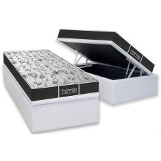 Imagem de Cama Box Baú Solteiro: Colchão Molas Probel Prolastic ProDormir Sleep + Base CRC Courano White(88x188)