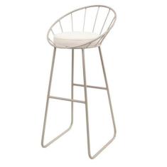 Imagem de Banqueta Alta Champanhe Sunset Estofada Macio Decor Industrial Champanhe/Off White